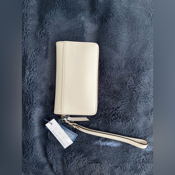 Dooney & Bourke Bone Florentine Leather Zip Around Wristlet